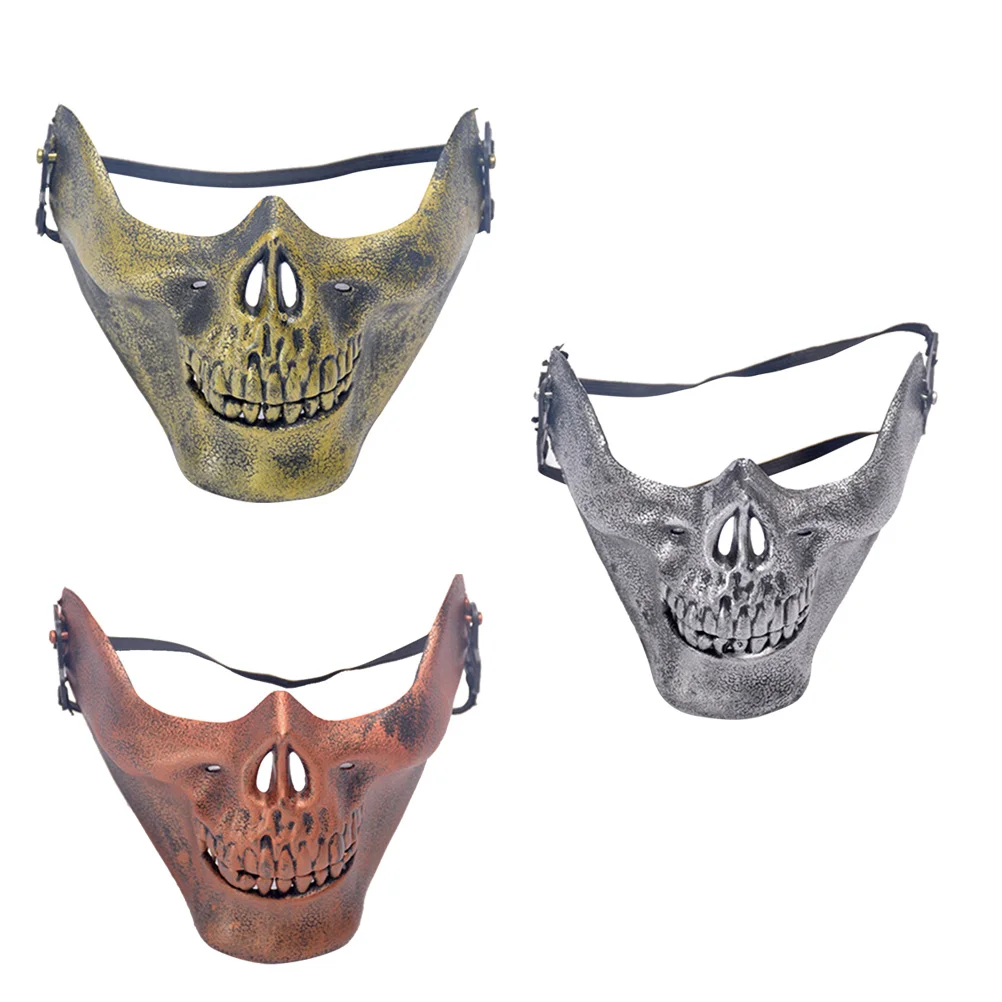 3 Pcs Skull Scary Masks Half Face Masquerade Masks Cosplay Costumes for Costume Party, Masquerade, Halloween, Cs,