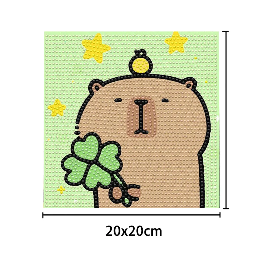 Cartoon Capibala Crystal Diamond Decorative Painting with Frame Art Painting 5D DIY Cross Embroidery Kit Couple Birthday Gift - view 5