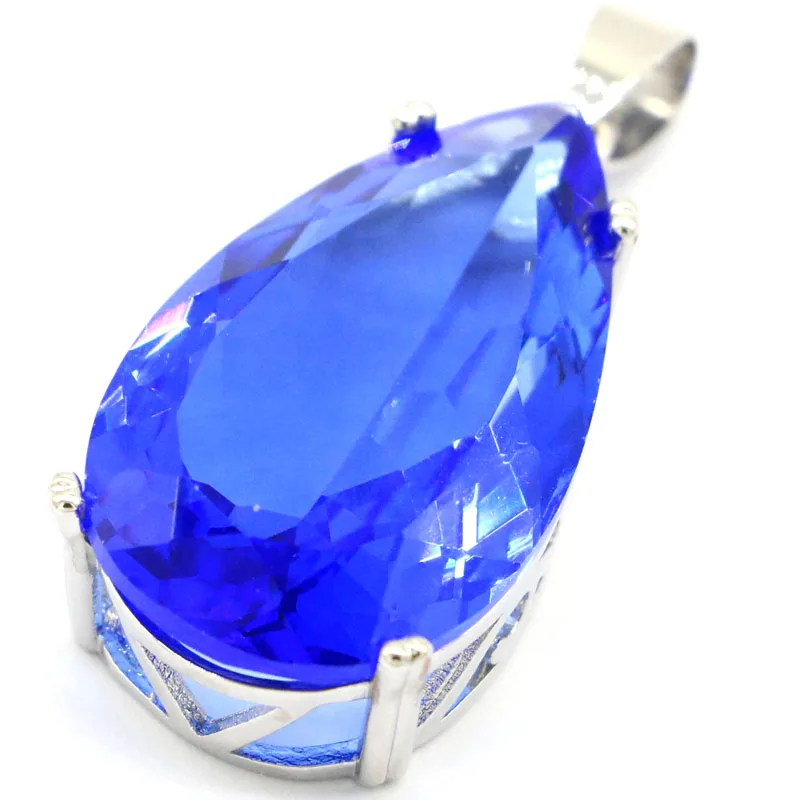 

38x18 мм большой капля драгоценный камень 8,7 г оранжевый спасартин гранат фиолетовый танзанит дымчатый топаз мужской серебряный кулон