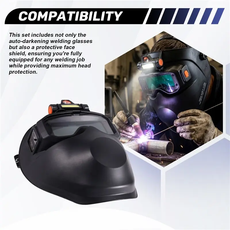 T19C Auto Darkening Welding Helmet Wide Rang Shade 4/5-9/9-13 For TIG MIG ARC Plasma Cutting