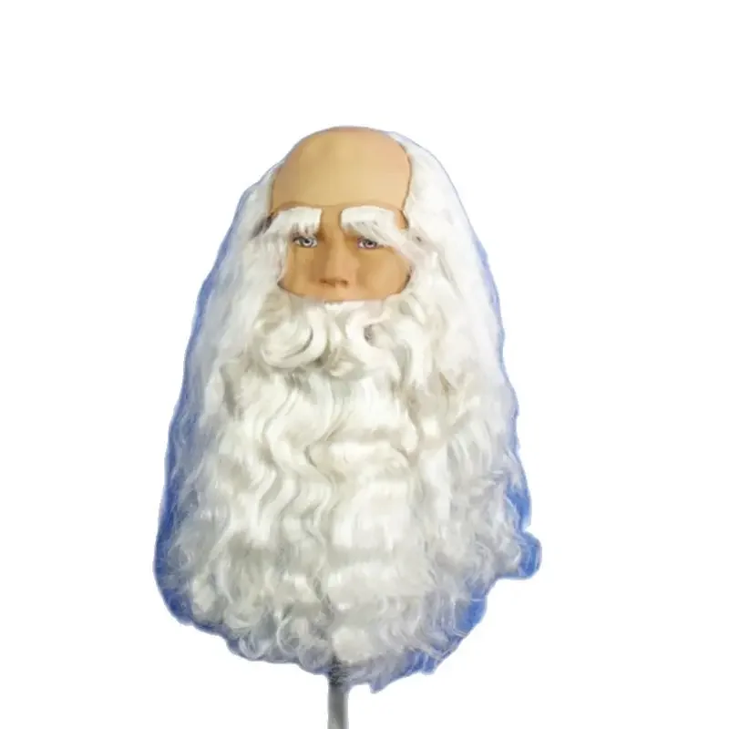 

New Santa Claus Wig and Beard Prop Christmas Masquerade Santa Beard and Wigs Santa Claus Cosplay White Hairpiece Accessories