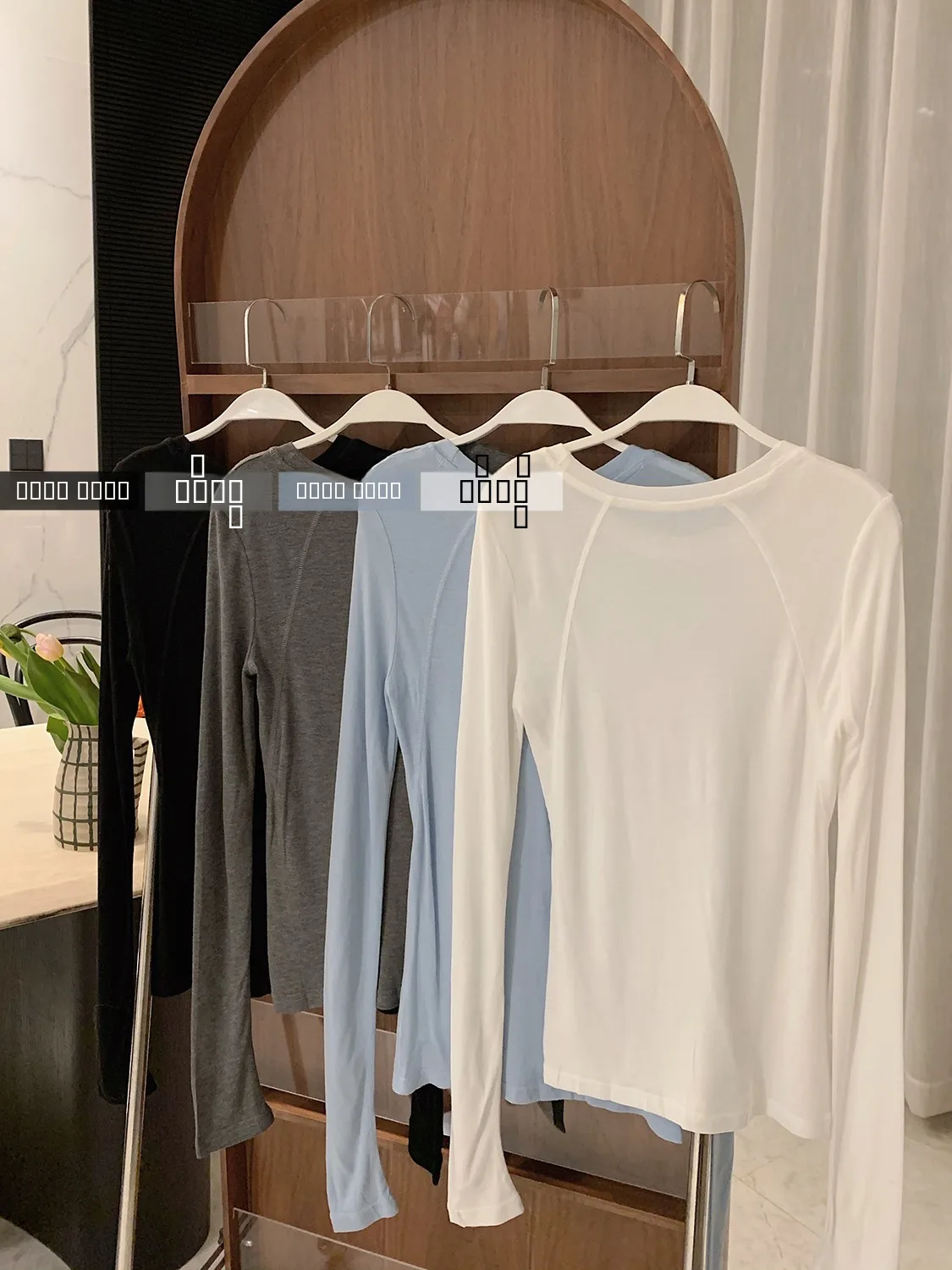 

Misslady Slim Fit Long Sve T-irt round Ne Pullover Thin Base irt Comfortable Hand Feel Pure Color Casual Daily Wear