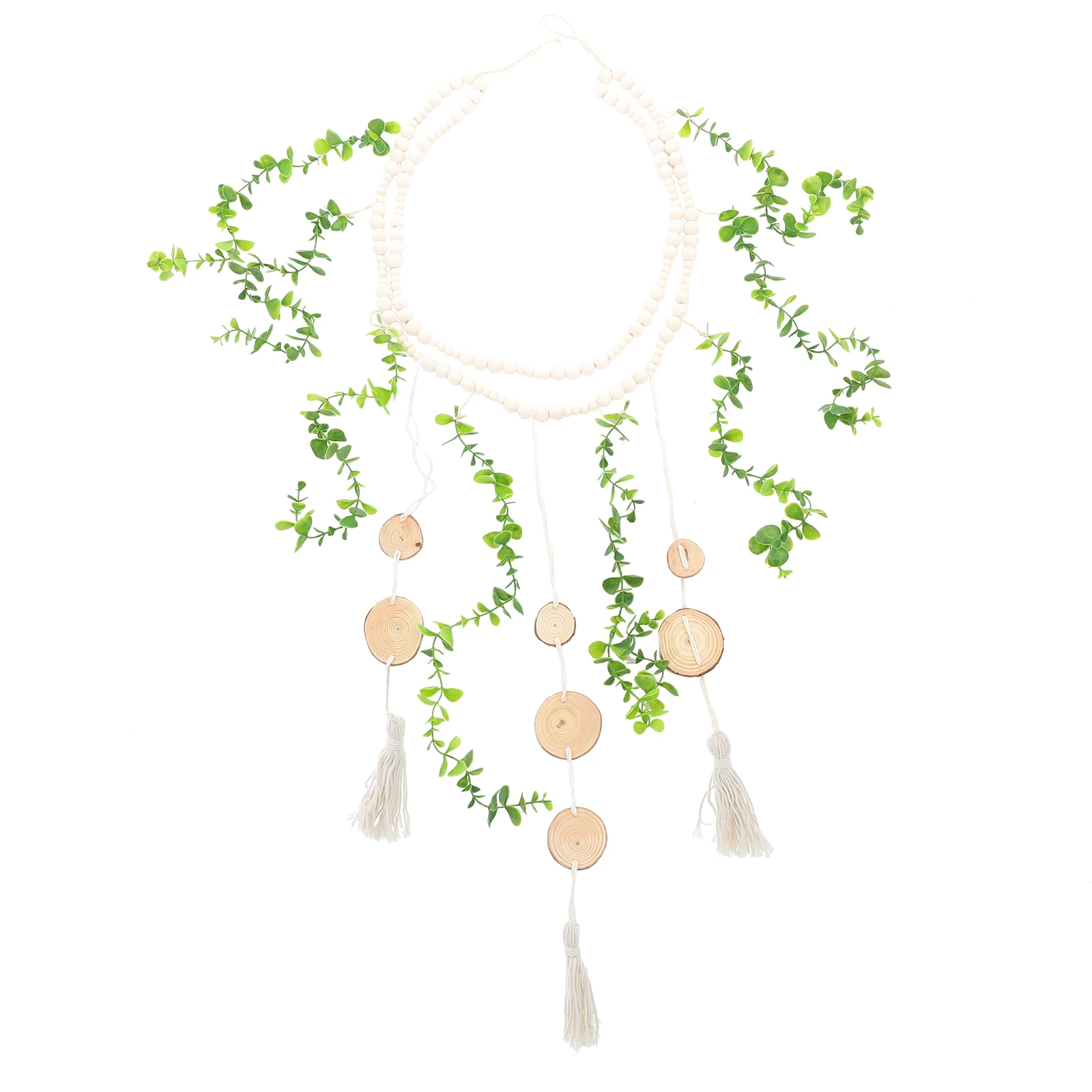 

Wall Hanging Photo Display Macrame Rustic Wooden Beads Garland Picture Holder For Bedroom Living Room Home Decor