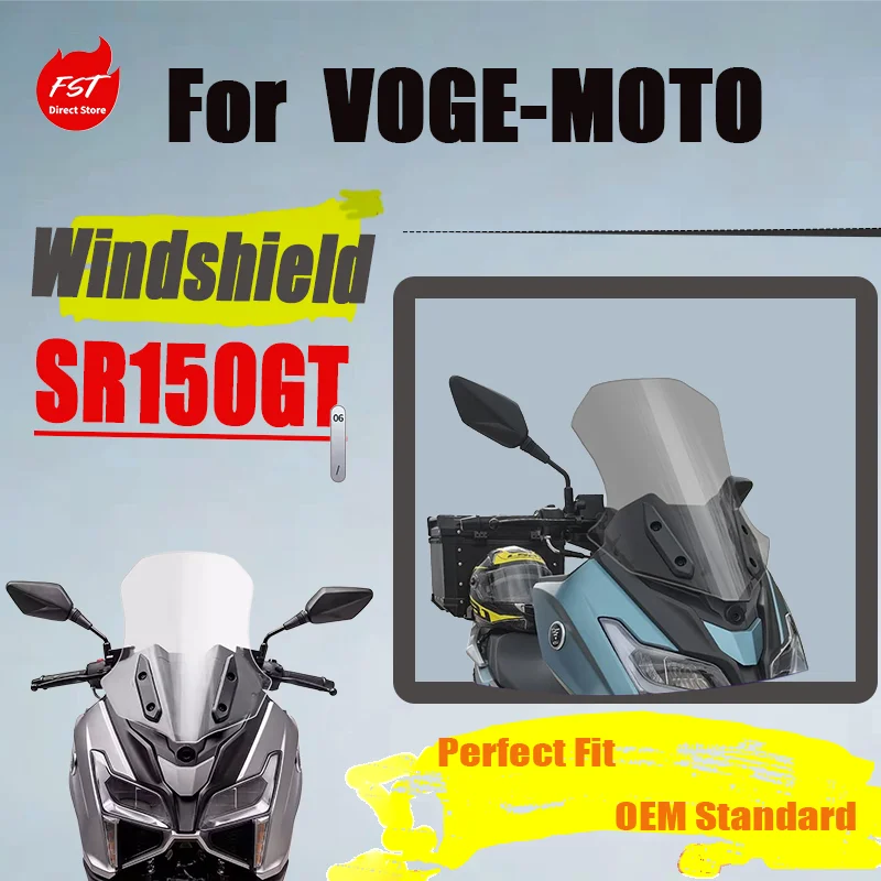 For VOGE SR150GT SR150GT‑H Hybrid Modified Windshield, Extended & Widened Wind Deflector