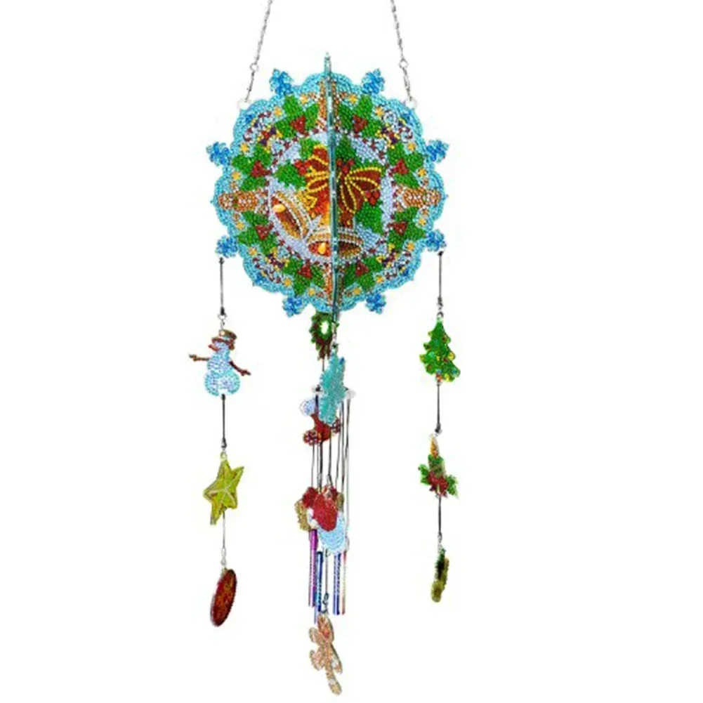 Diamond Art Painting Wind Chime DIY Kit - 5D Diamond Art Wind Chime Christmas Pendant Bird For Garden Window Decor