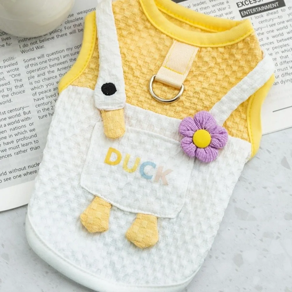 Gato roupas de resfriamento engraçado ganso design pet tração colete dos desenhos animados criativo pequeno cão roupas macio respirável casaco para animais de estimação primavera