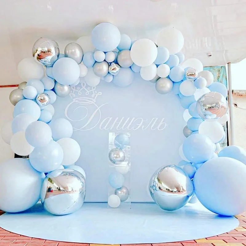 141Macaron blue Balloons garland Arch Happy Birthday Party Decor Kids Adult Wedding Confetti Latex Ballon Chain Baby Shower 2024