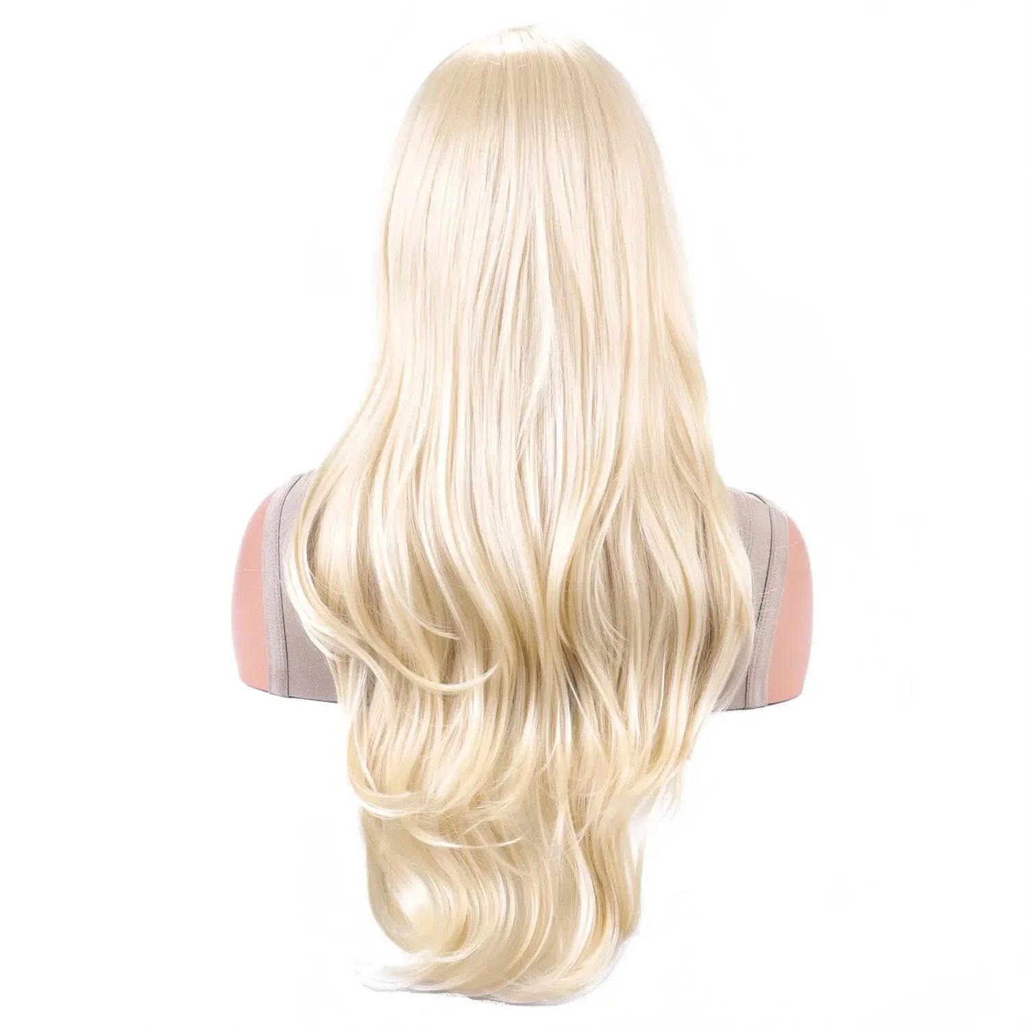 Medium Long Barbie Synthetic Wavy Wigs Blonde Hair Wig with Side Bangs for Ladies and Girls Daily Princess Use Cosplay Party