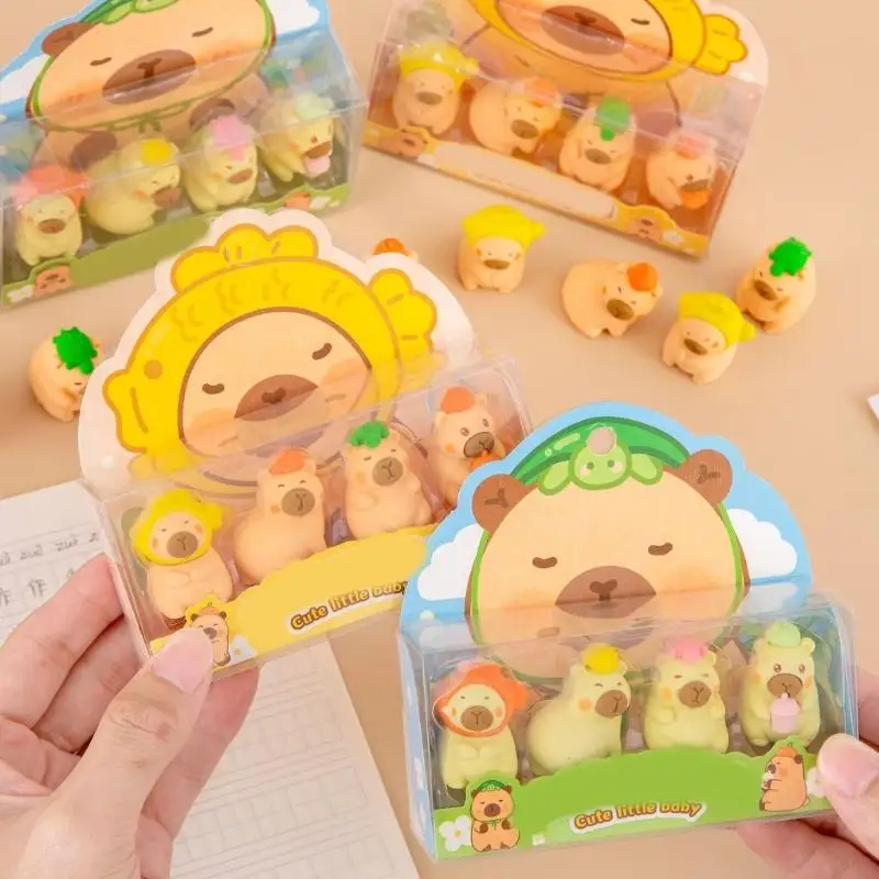 K1AA Pack из 4 новизных ластиков для животных для студентов Kid Game Rewards Christmas Stocking Fillers Легко стирать резиновые