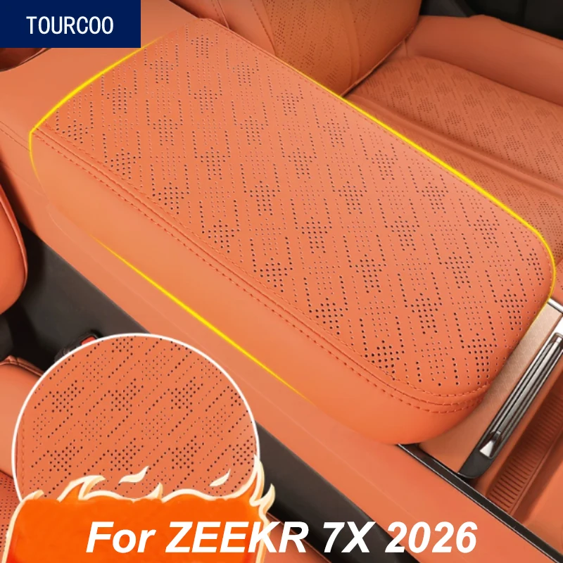 For ZEEKR 7X 2026 Center Console Armrest Cover Nappa Leather Protective Cover Car Interior Styling Modified Accessories