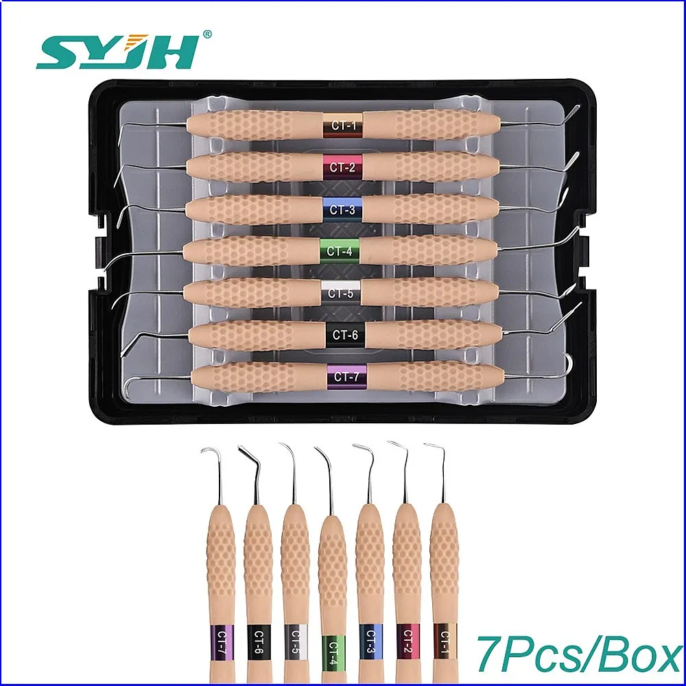 Dentals 7Pcs Silicone Handle Resins Filler Spatula Kit Autoclavable Aesthetic Restoration Tool