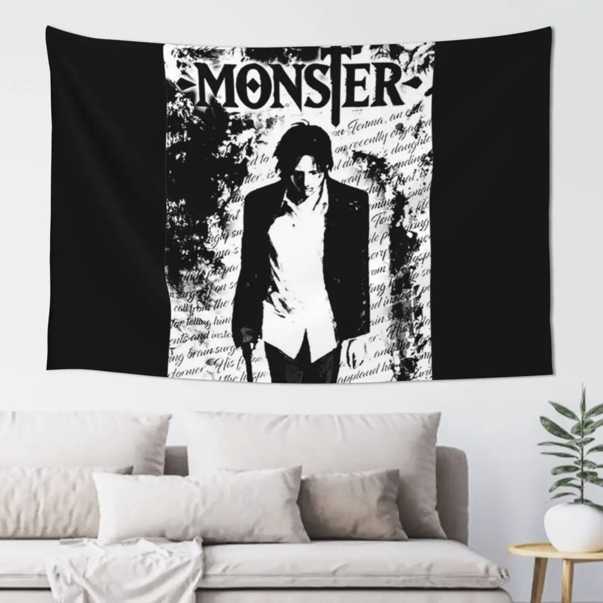 Naoki Urasawa&x27;s Monster - Anime Manga poster Poster Tapestry Room Decor Aesthetic Decorative Wall Tapestry