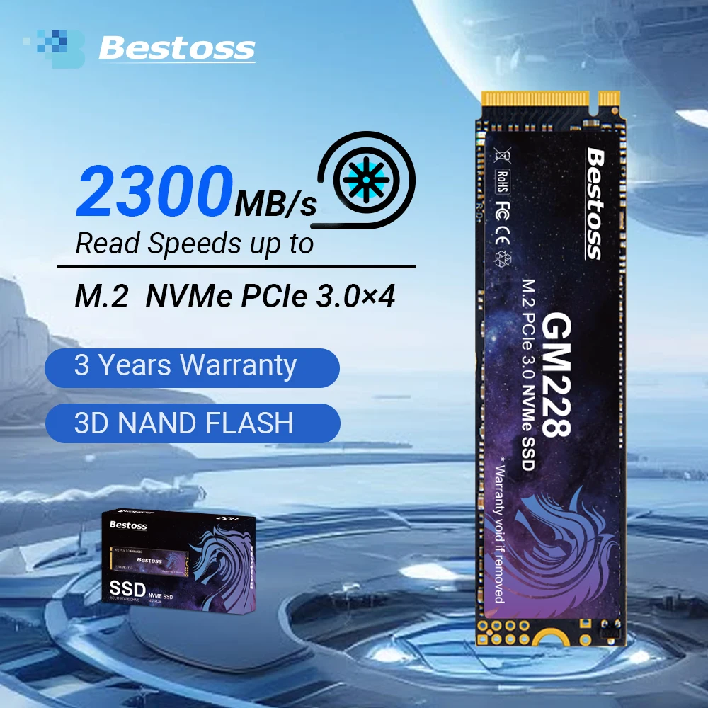 베스토스 NVMe M2 SSD 1TB M.2 PCIe 128GB 256GB 512GB 2TB DIY 게이밍 컴퓨터 내장형 솔리드 스테이트 드라이브 (노트북용)