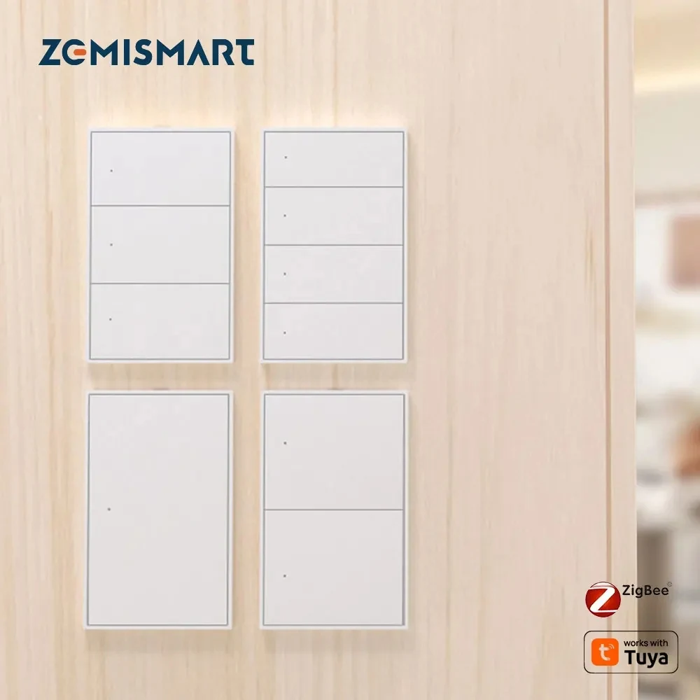 

Настенный выключатель ZemiSmart Zigbee, нейтральный кнопочный прерыватель, работающий с голосовым управлением Tuya, Alexa и Google Home, сертифицированный AU
