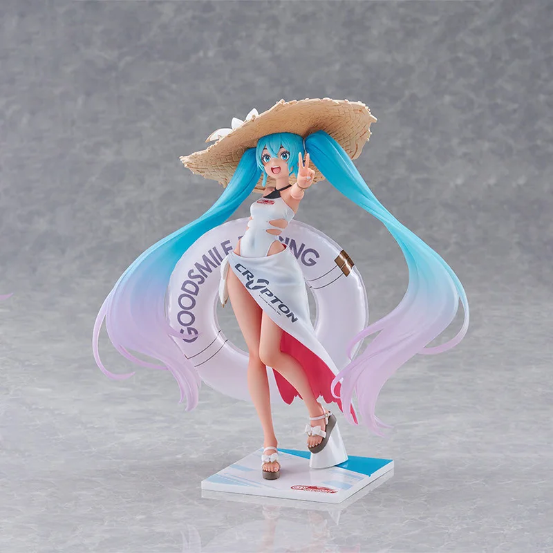 BANDAI Authentic Vocaloid-Hatsune Miku-Tenitol-Racing Miku 2024 Tropical Ver FuRyu Collection Series Model Cartoon Character
