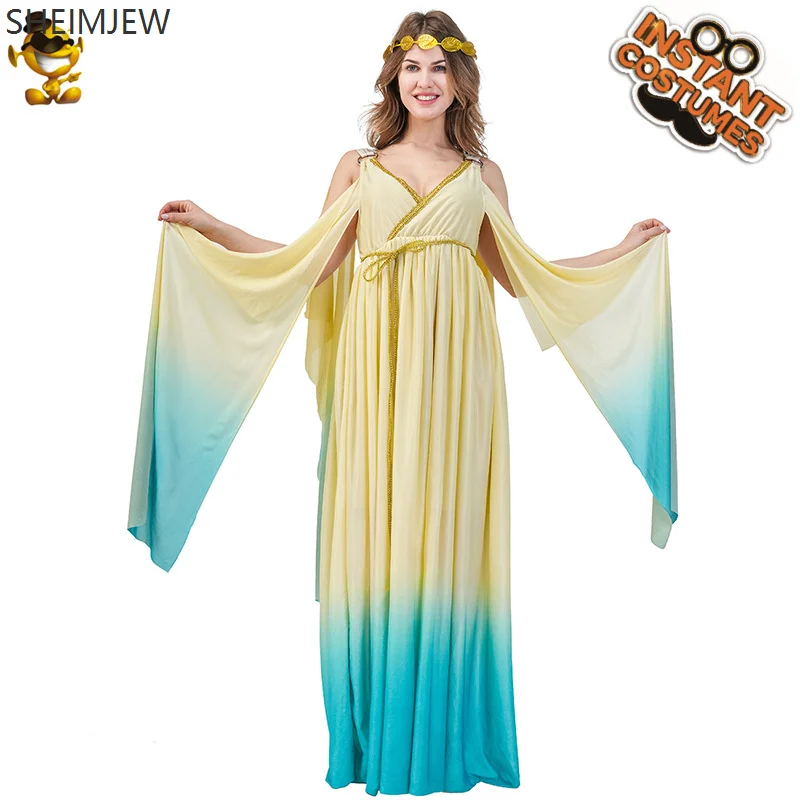 Griekse godin jurk kostuum vrouwen sexy rollenspel lange rok Cleopatra cosplay kostuum Halloween carnaval prestatieset 2025,