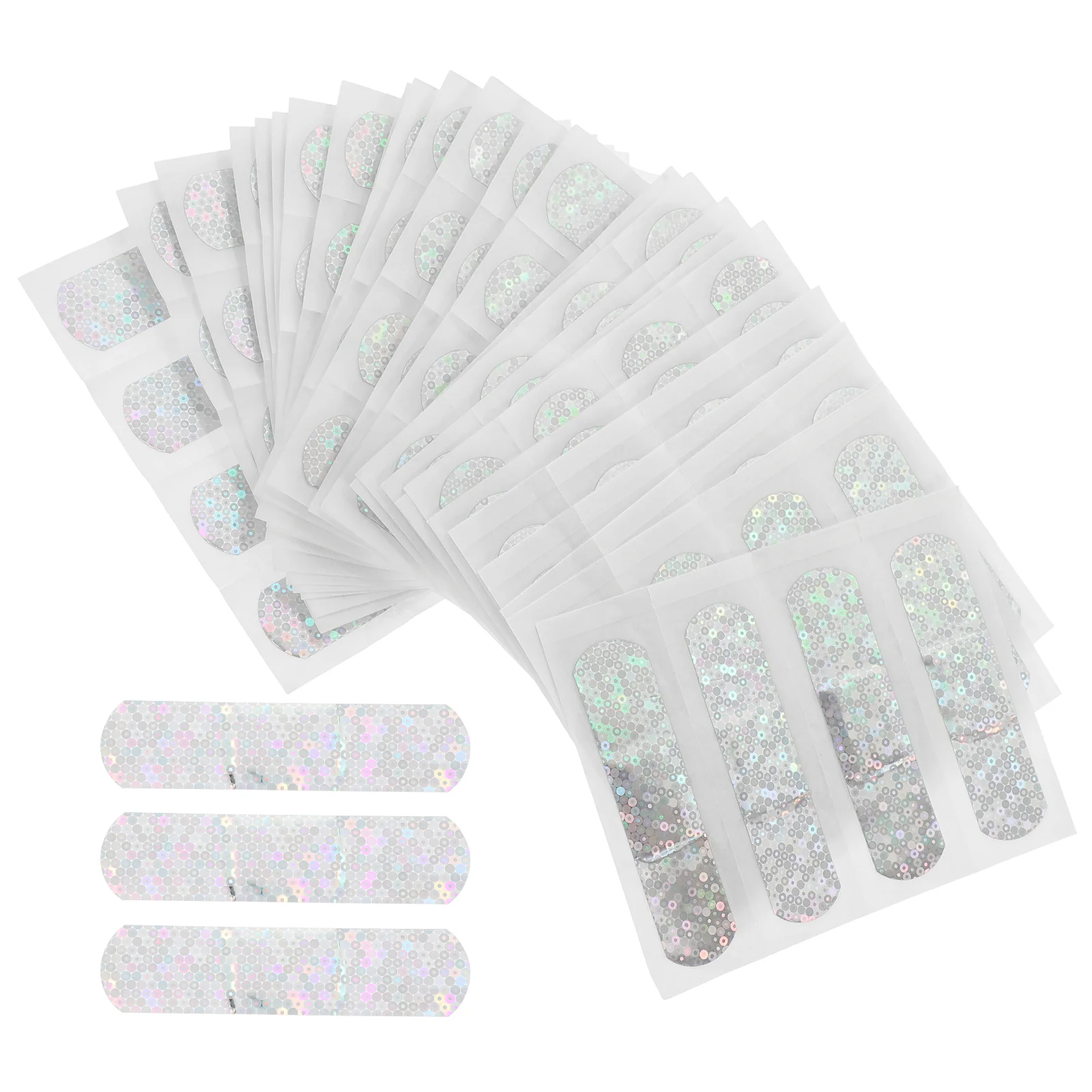 100 Pcs Travel Bandage Strip Sequin Strips Bandages Aid Nail Sticker Stickers Daily Use Glitter