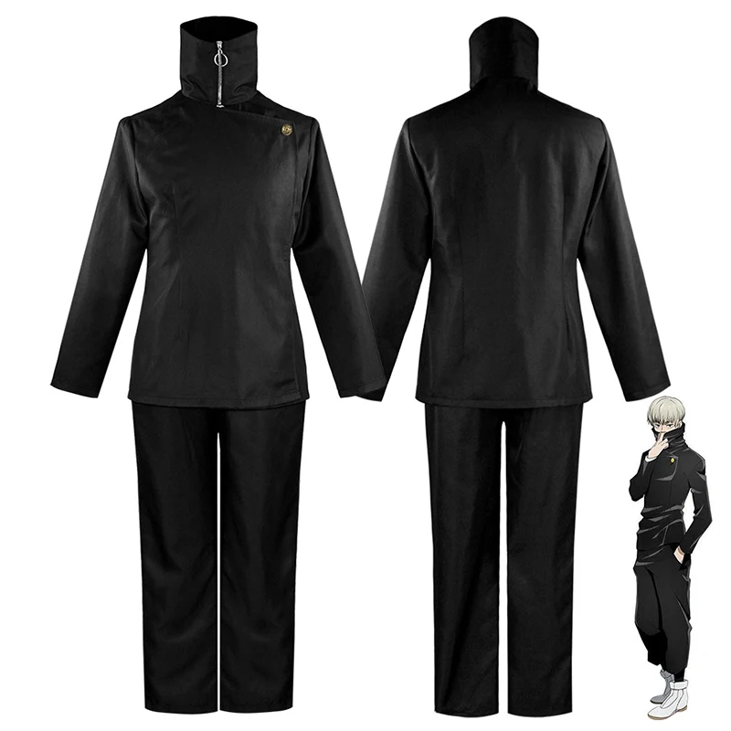 Inumaki Toge Cosplay Anime Jujutsu Kaisen Toge Inumaki Cosplay Kostüm Perücke Top Hosen Schuluniform Männer Frauen Halloween Kostüme