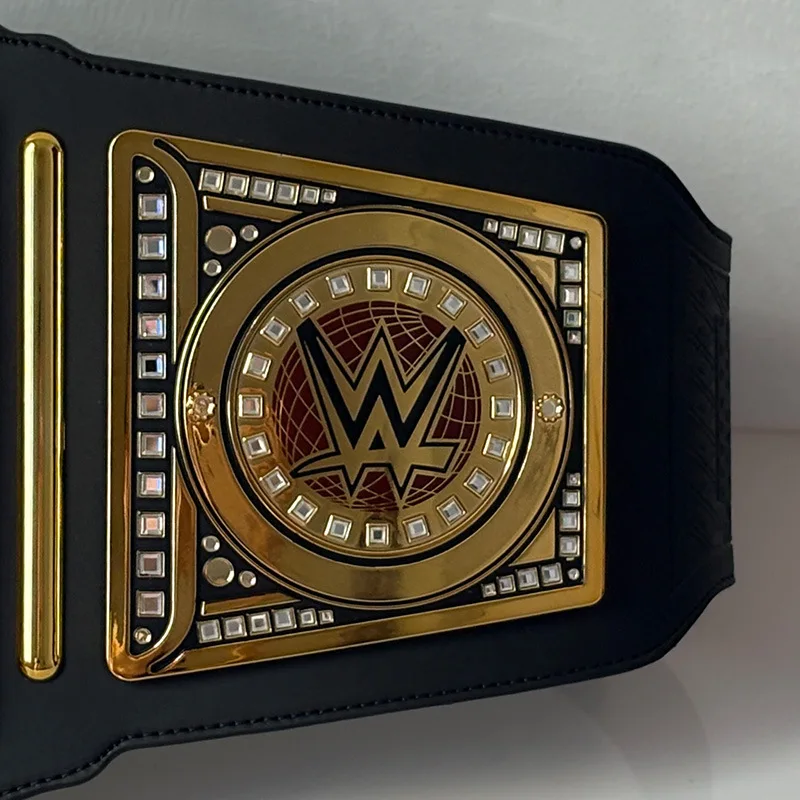WWE World Heavyweight Champion Golden Belt Replica Diamond Embedded Collectible Ornament Action Figure Toy for Fans