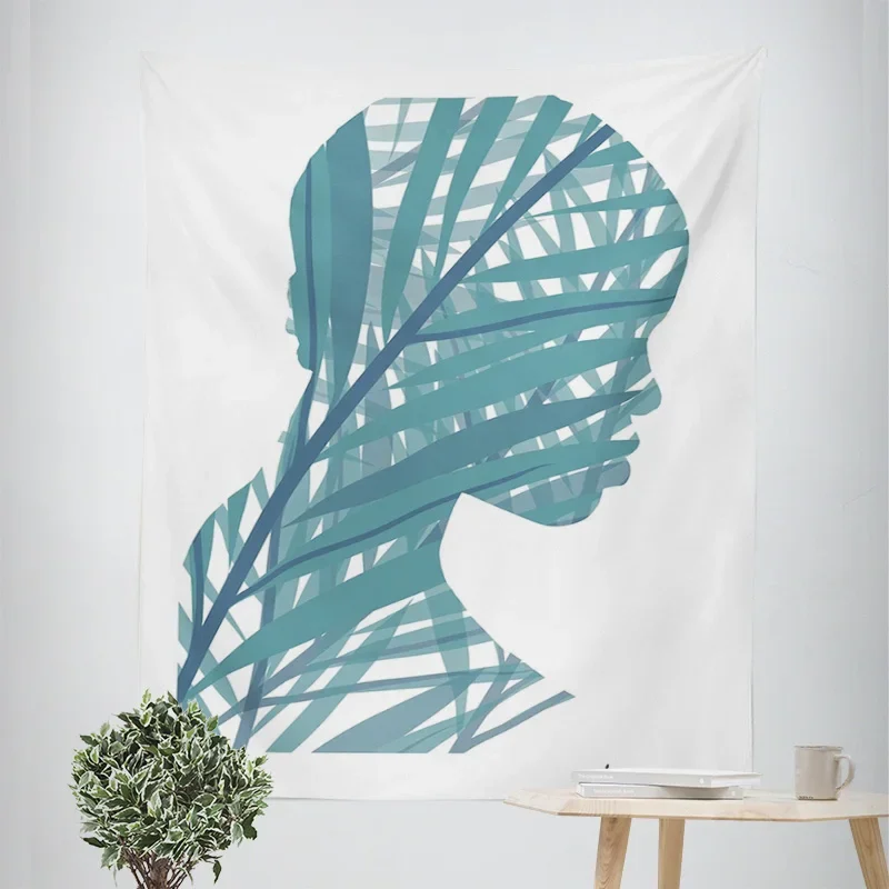 نسيج صورة امرأة تجريدية - ديكور ناعم ومتين لغرفة المعيشة أو غرفة النوم. هدية مثالية لمحبي الفن المنزلي الحديث #3