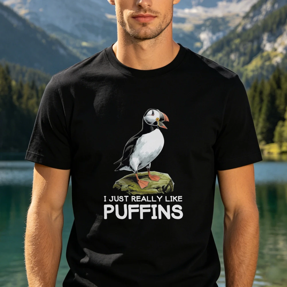 I Just Really Like Puffins Graphic Tee Cute Seabird Lover Humor Men Women Casual Cotton Shirt Puffin Tshirt Puffin Lover Apparel