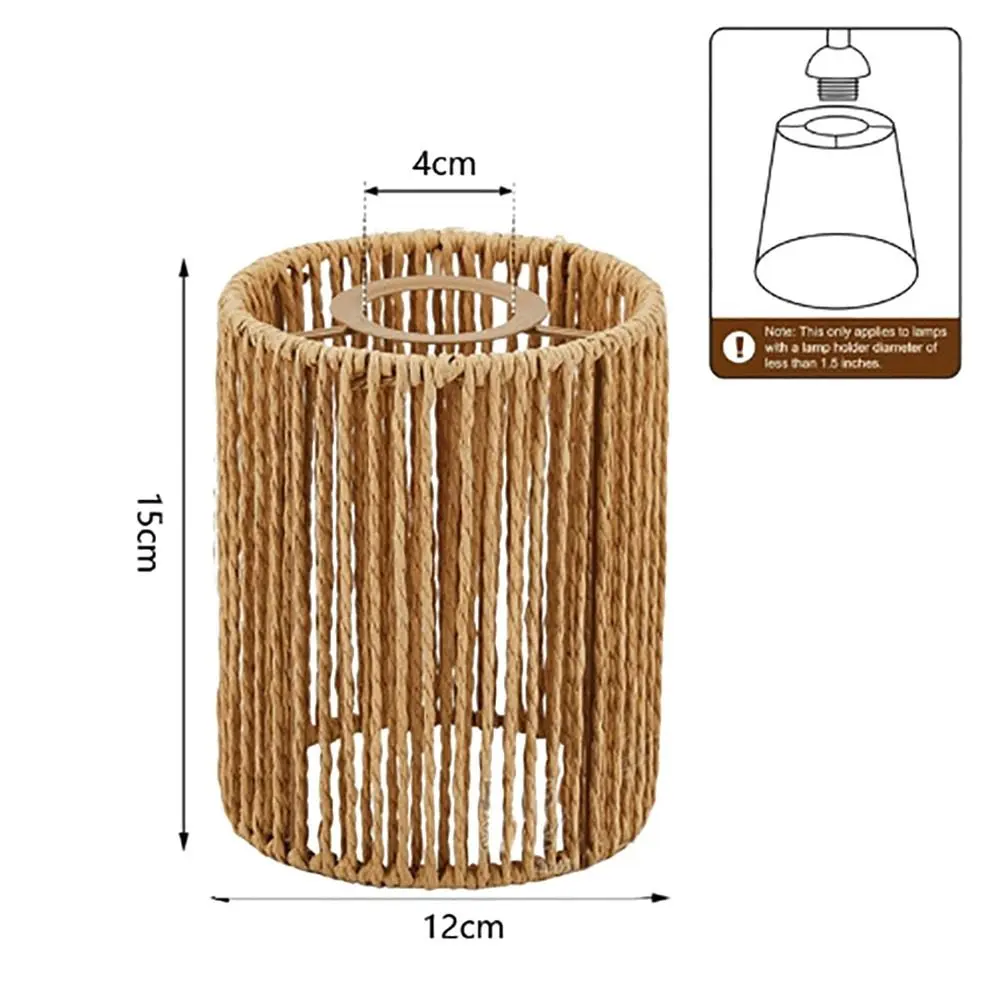 Weaving Design Woven Lampshade Vintage Style Light Fixture Cane Inspired Light Fixture Hanging Vintage Lampshade Living Room