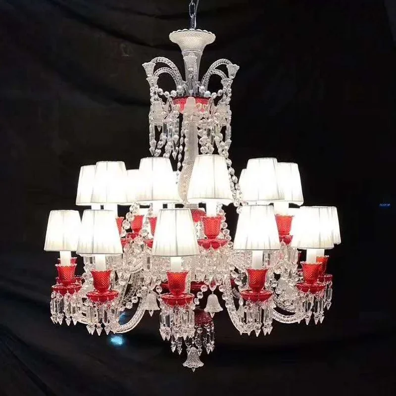 Transparent Crystal Chandelier Lighting Luxury Hotel Luminaire For Dining Room Lighting Fixtures Lamps Glass For Chandeliers