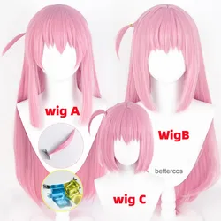 Goto Hitori Wig Anime Bocchi The Rock! Gotou Gotoh Cosplay Wig Long Pink Straight Hair Heat Resistant Women Party Wigs + Wig Cap