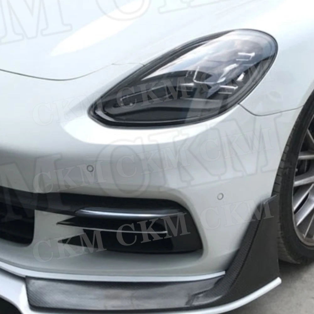 

CKMUUER Dry Carbon Fiber Front Lip Spoiler Splitters Head Bumper Chin Guard Auto For Porsche Panamera 971 2017 2018 2019