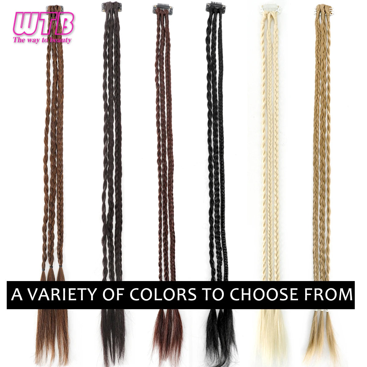 1 Piece/pack 22 Inch Clip On 3 Braid One Piece Synthetic Fiber Hair Extension Women Daily Party Wear Clip Extension Blonde Hairp