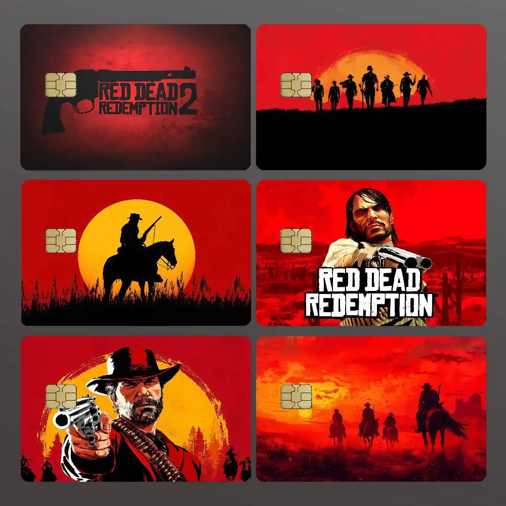 Autocollants de protection pour cartes Game R-RedS D-DeadS R-Redemption Credit Skin, 4 pièces, film décoratif pour carte de transport, débit bancaire, étanche