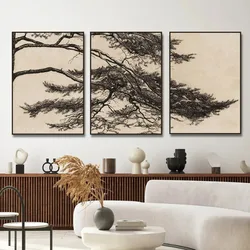 Vintage Pine Tree Branch Drawing Posters and Prints Canvas Painting Wall Art Picture for Living Room Home Decoration Cuadros