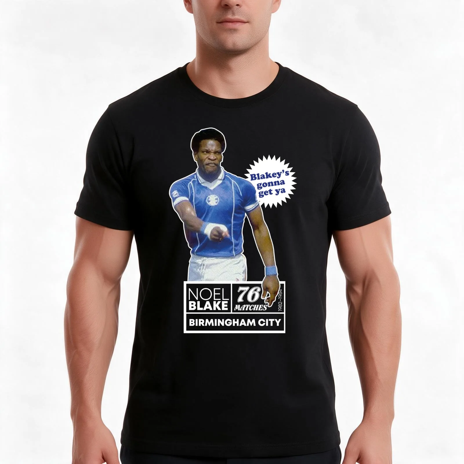 Birmingham City - Noel Blake T-Shirt Summer Casual Cotton Tee Oversized Streetwear Tops Vintage Graphic Print 100% Cotton
