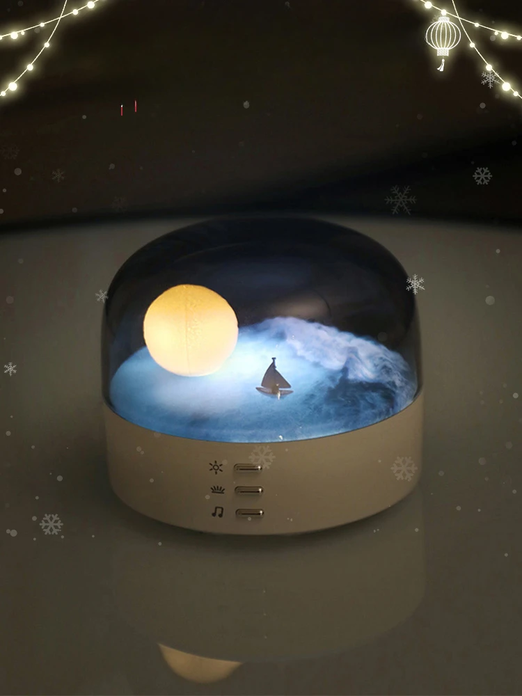 Bluetooth sound night light bedroom sleep atmosphere light premium sense moon light romantic girl gift ornaments