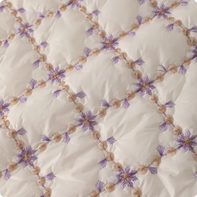 

Ins-style checkered embroidered quilted polyester cotton fabric for winter coat, vest, cotton-padded jacket diy handmade fabric