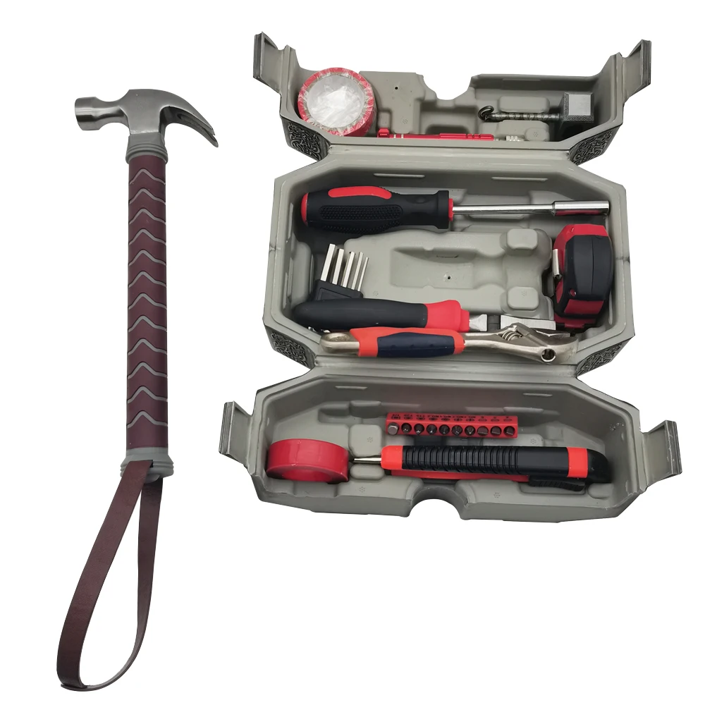 New Comic hammer tool set home hand tools box THOR Hammer not inclued kinf and test pencal