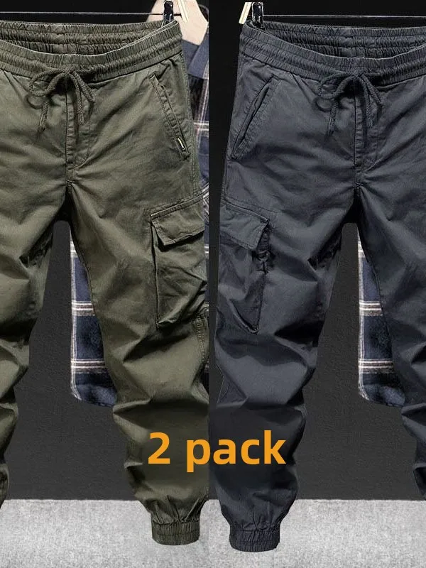 Męskie spodnie robocze w stylu retro American Casual, letnie, cienkie, elastyczne, luźne, duże rozmiary, odporne na zużycie, sportowe spodnie rekreacyjne.