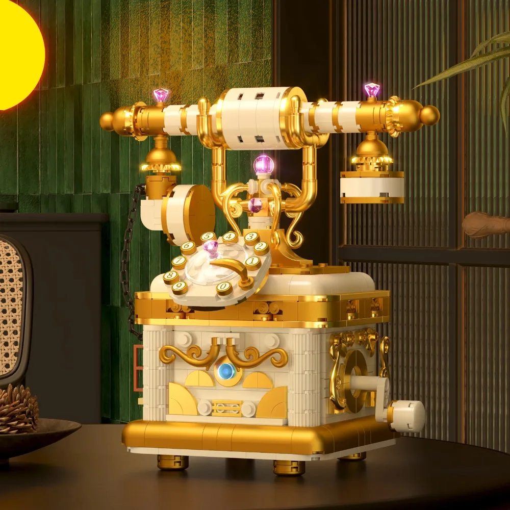 Jaren '90 Retro Telefoon Mechanische Camera Koffiezetapparaat Bouwstenen Educatief Speelgoed voor Kinderen Verjaardagscadeau voor jongens en meisjes