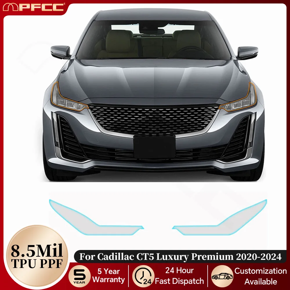 

Car Headlight Rearview B Pillars TPu Protection Film For Cadillac CT5 Luxury Premium 2020-2024 Pre-cut Clear PPF Anti-scratch