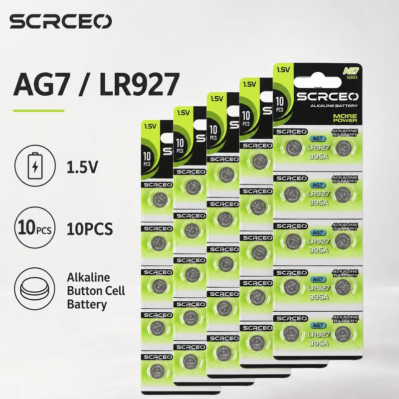 

Alkaline Button Cell Battery AG7 LR927 1.55V 46mAh 2-60PCS, Compatible LR57 SR927W 399 GR927 For Watch Toys Remote Control