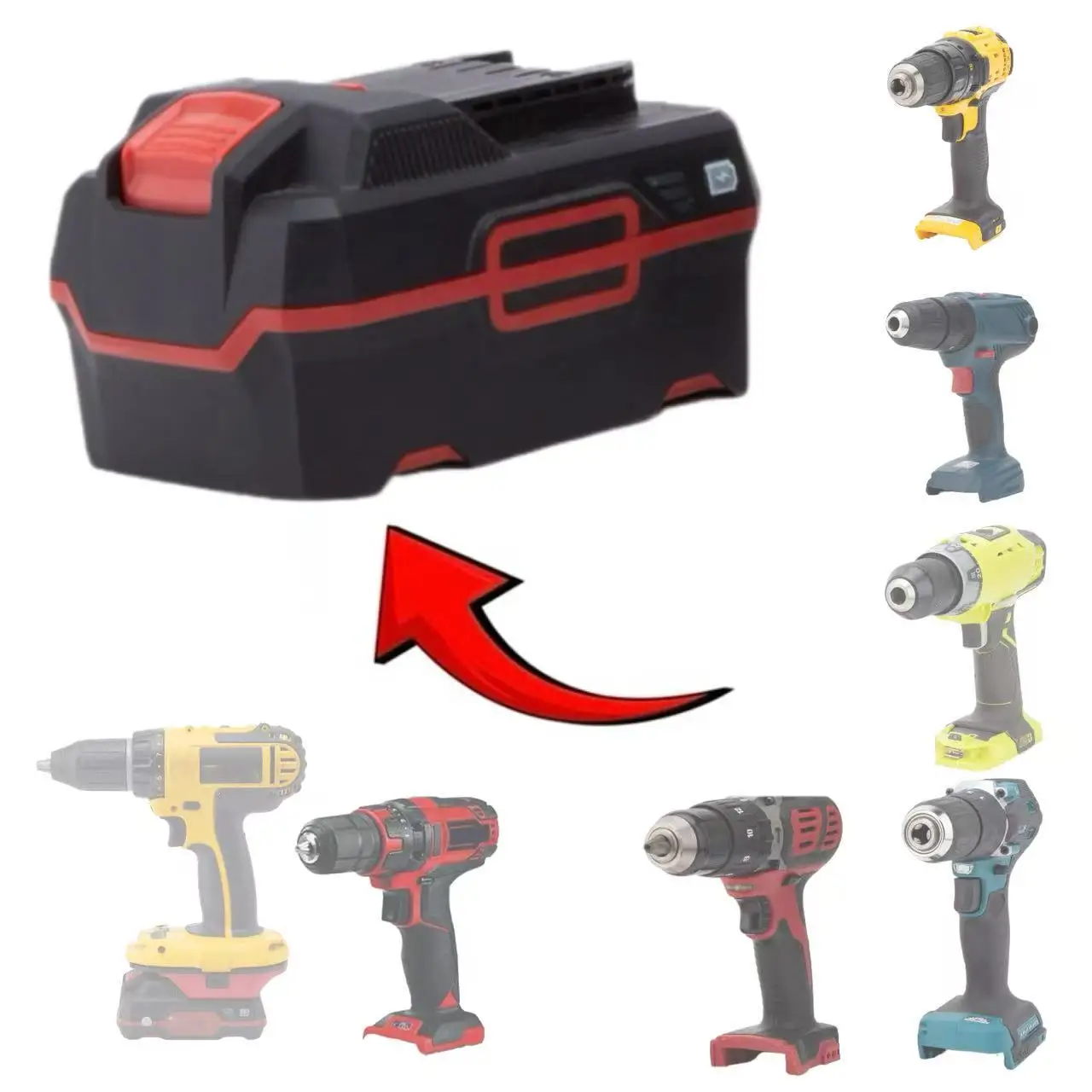 

Адаптер аккумулятора-конвертера для Lidi Parkside x20v литиевый для Makita, Milwaukee, Bosch, Ryobi, Dewal, инструменты ozito