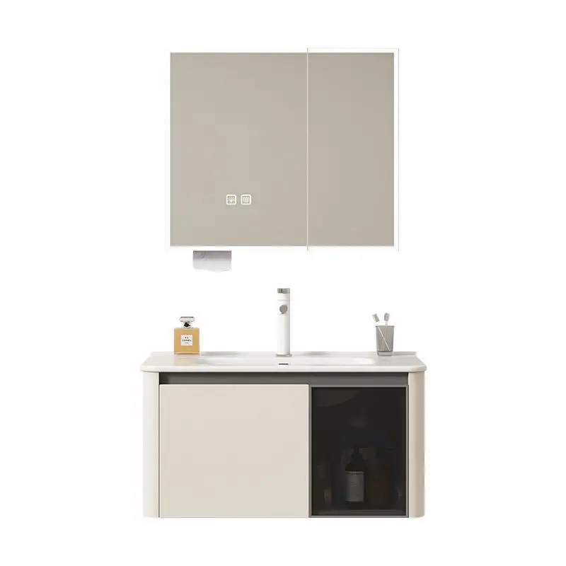 

Утолщенный космический алюминиевый шкаф для ванной комнаты, комбинированная керамическая встроенная раковина, унитаз, умывальник для рук