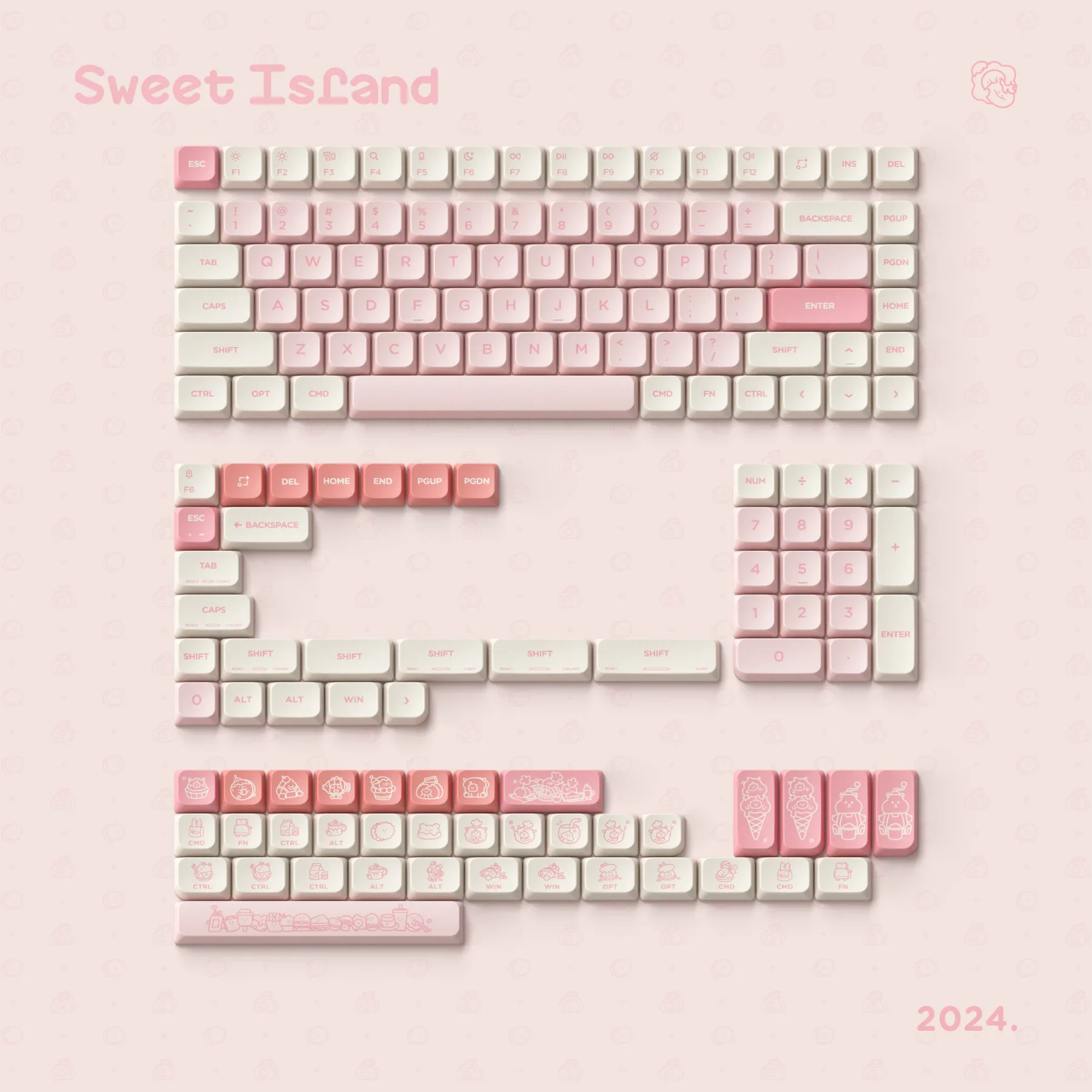 NuPhy Sweet Island nSA Profile Dye-sub PBT Keycaps Suitable for AIR Series AIR60 V2/AIR75 V2/96 V2