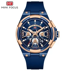 MINI FOCUS Multifunction Quartz Watches for Men Top Brand Luxury Silicone Sport WristWatch Man Clock Fashion Chronograph Watch