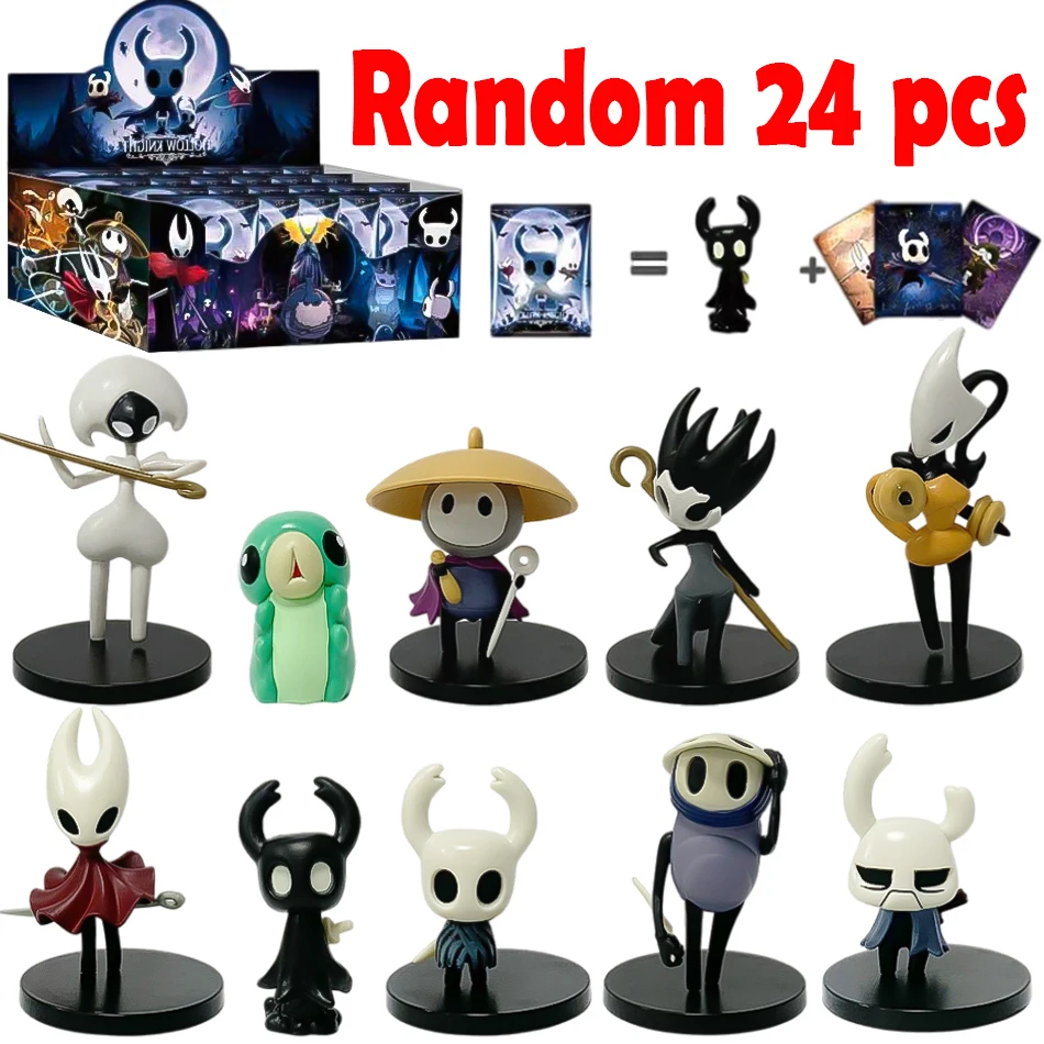 

Набор из 1-24 фигурок Hollow Knight в слепых пакетах: Коллекционные фигурки Рыцаря/Хорнета, аниме-игровые персонажи, подарок