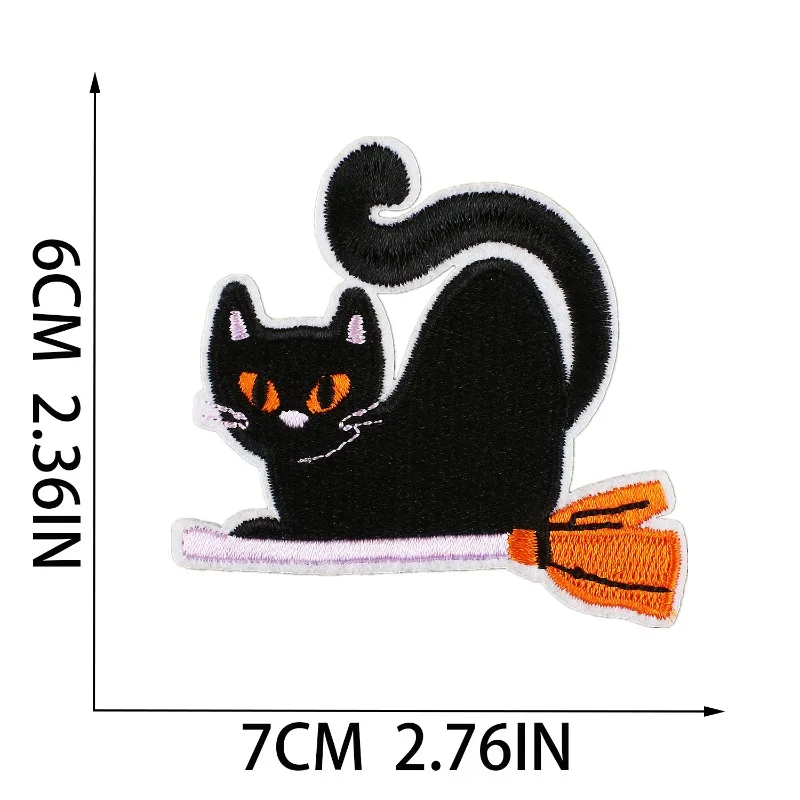 ماجيك كتاب قبعة الساحرة هالوين مخيف القط التطريز خياطة/الحديد على بقع DIY بها بنفسك الملابس قبعة معاطف الجينز تي شيرت الأحذية حقيبة الجوارب