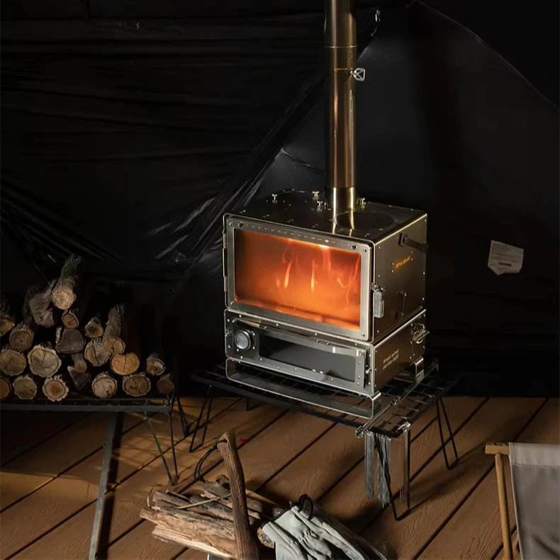 

Combination Assembly Freestanding Patio Heater Wood Burning Pellet Fire Camping Stove