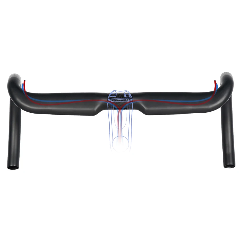 RTB08 T1000 Carbon Split Type Fully Internal Routing Road Bicycle Handlebar Di2 Bike Carbon Road Drop Bars