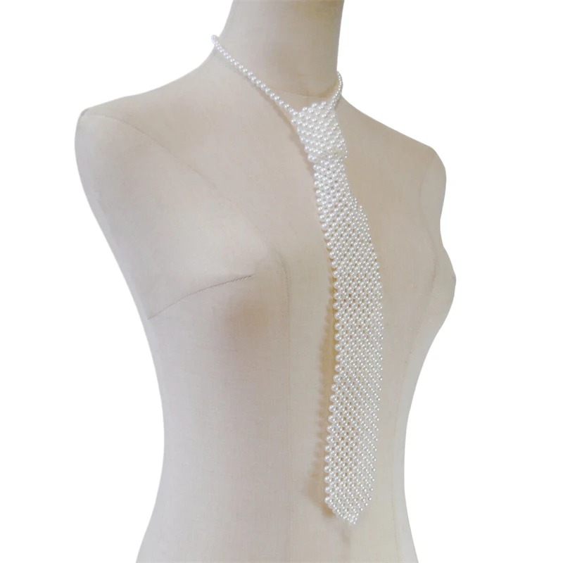 Handgefertigte DIY-Kleidung und Accessoires, Perlen-Halskette für Damen, Vintage-Stil, französischer Stil, Perlen-Krawatte, Hemd, Blazer, галстук – Detail 4