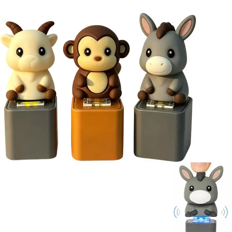 Animal Sound Fidget Clickers, Cute Push Button Noise Maker Keychain Toy For Kids & Adults, Sensory Desk Toy Party Favor